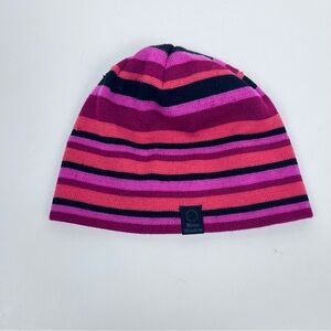 Moon Shadow Women's 100% Wool Striped Beanie Cap One Size; Outdoor, Winter